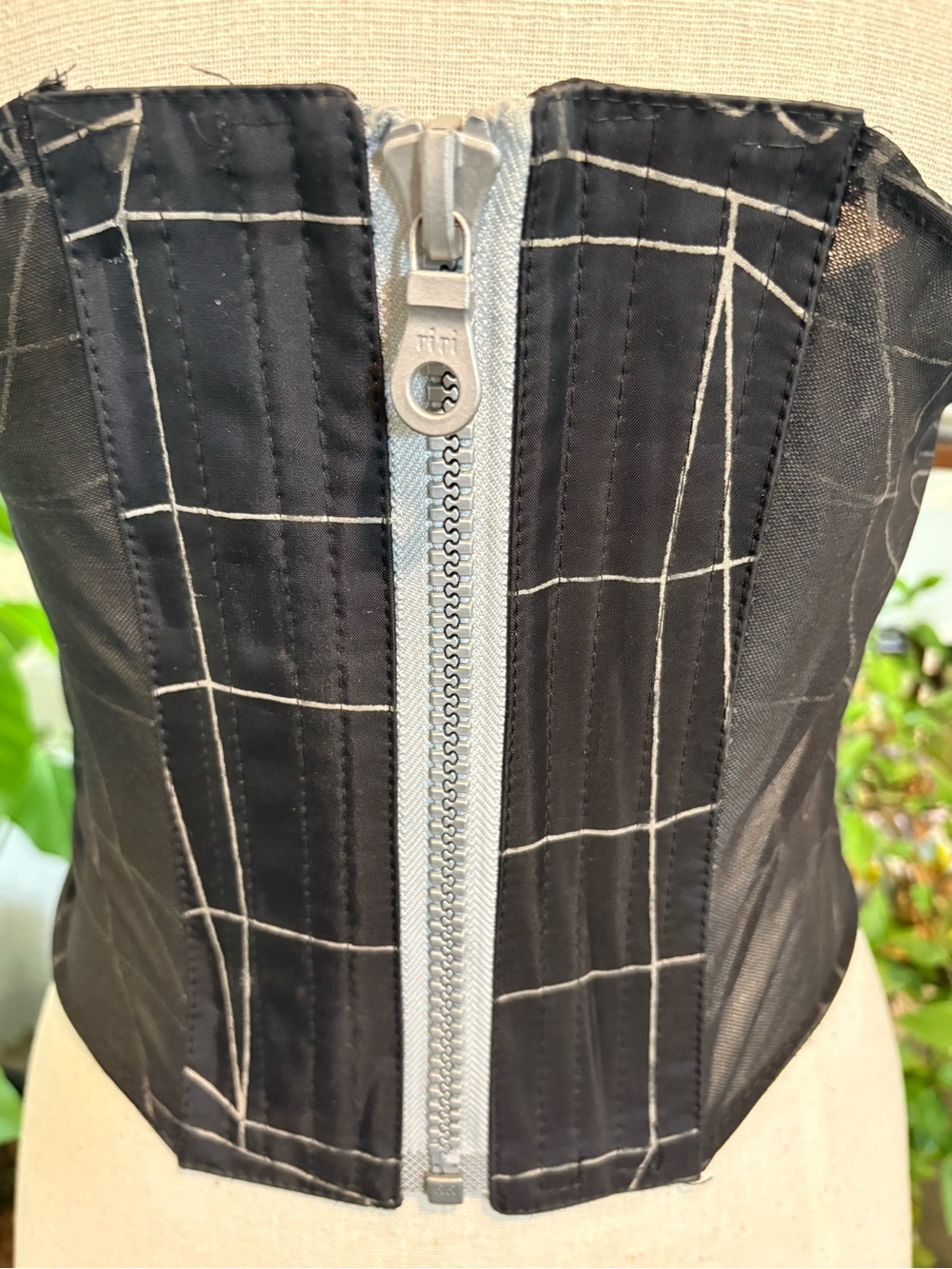 Dane London Techno Top Corset Black Bustier Club Goth Rave wear - Picture 9 of 12